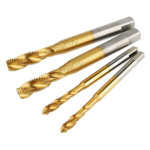 HSS spiral flute tap for blind hole threading in steel, stainless steel, aluminum, and copper materials