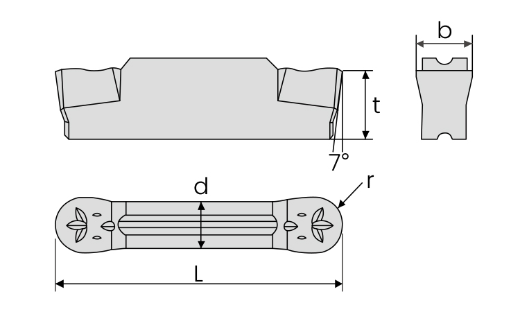 Bwin MRMN-demension grooving insert profile insert