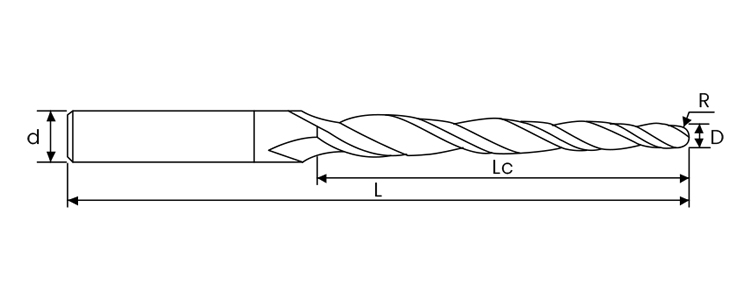 tapered ball nose end mill
