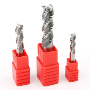 Roughing end mill for aluminum with 3 flute design and uncoated carbide body