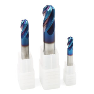 HRC65 ball nose end mill with 4 flute solid carbide design and Nano AlTiSiN coating for hardened steel machining